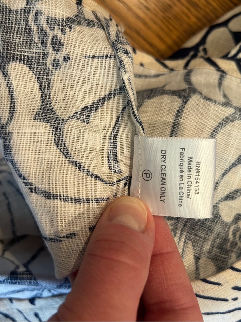STAUD CATANIA TOP - Navy and Cream scallop block print / Size Small / - Picture 5 of 6